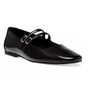 NEW Steve Madden Women's Alisah Double-Buckle Mary Jane Flats Size 9.5 Black